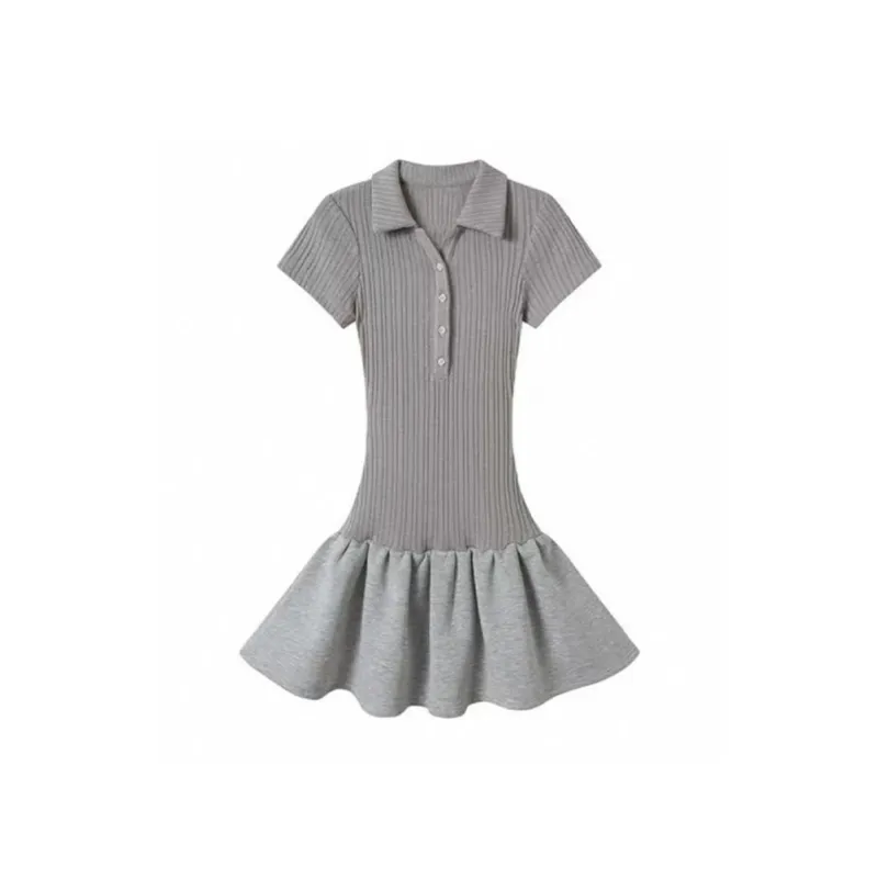 Pa33word Fashion Short Sleeved Dress Women's Classic Gray-0