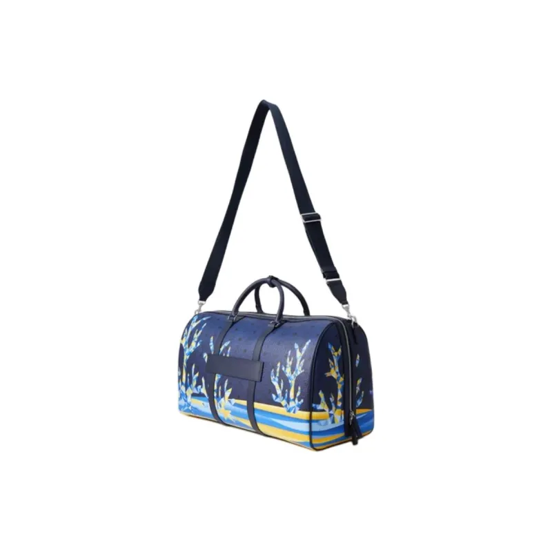 MCM Ottomar Leather Travel Bag Women's Blue-1