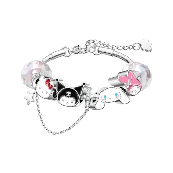 TIDECOLOR Hello Kitty Copper Bracelets Women's Silver