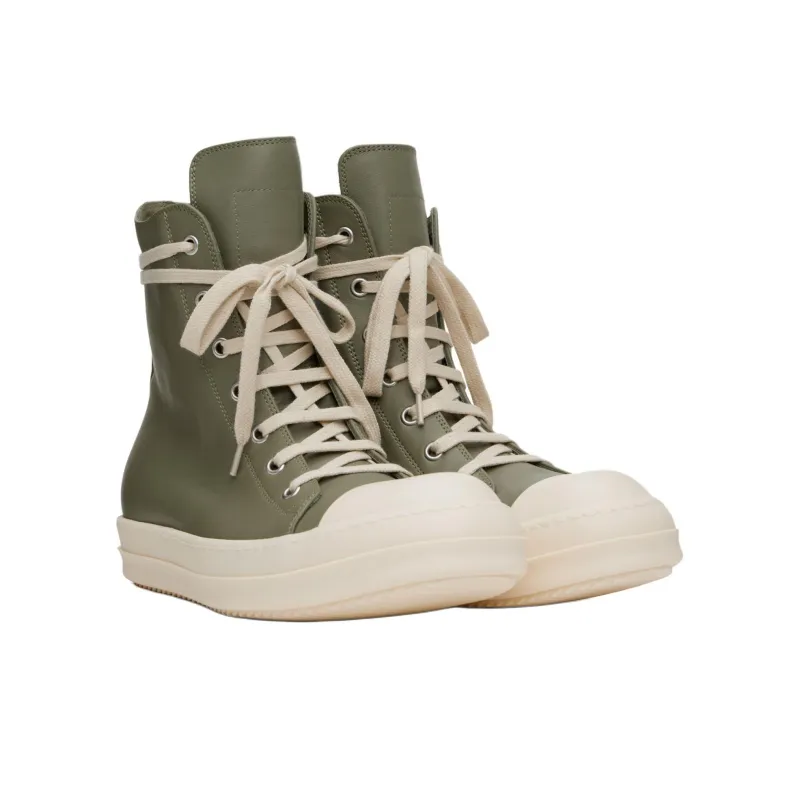 RICK OWENS/RO High Top Skateboard Shoes Men's Green-2