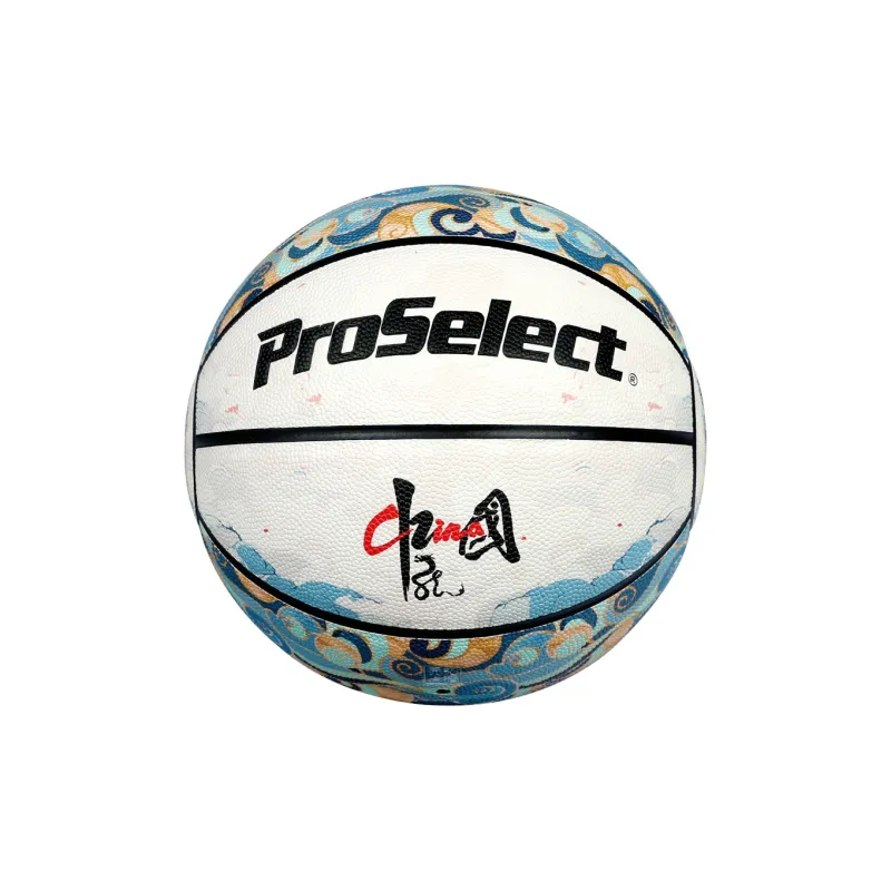ProSelect PU Basketball White Blue Red Size 7 Street Training Competition Unisex-2