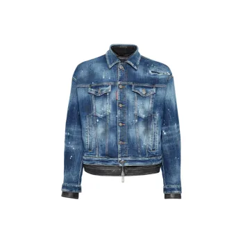 DSQUARED 2 Layered Distressed Denim Jacket
