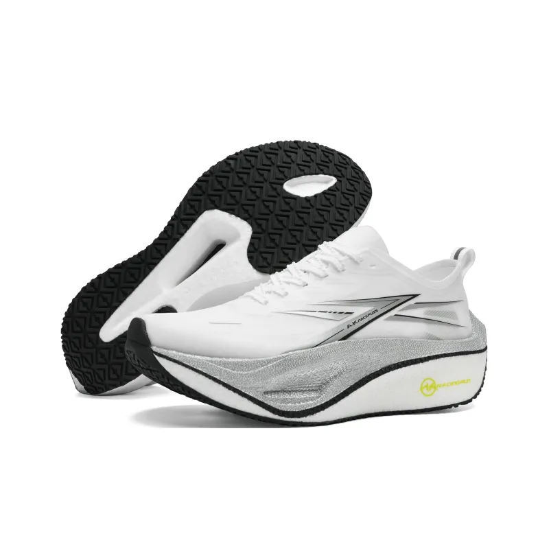 A.KNACKFUSS Cushioning Anti Slip And Wear Resistant Breathable Support Low Top Running Shoes Unisex Silver White-2