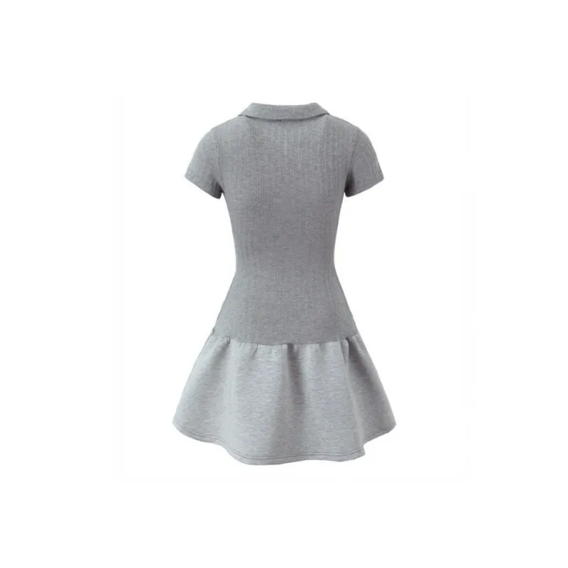 Pa33word Fashion Short Sleeved Dress Women's Classic Gray-1