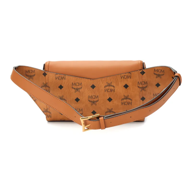 MCM Canvas Fanny Pack Trumpets Women's Cognac-2