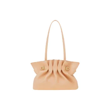 FERRAGAMO Nappa Leather Shoulder Bag Small Size Women's Pink