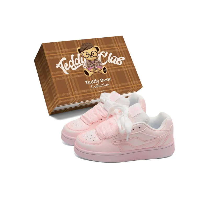 Teddy Bear Collection Coverage Slip Resistant Lightweight Low Top Skateboard Shoes Women's Sea Salt White Chocolate-17