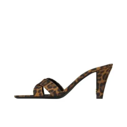 SAINT LAURENT Slide Slippers 7.5cm Women's Brown
