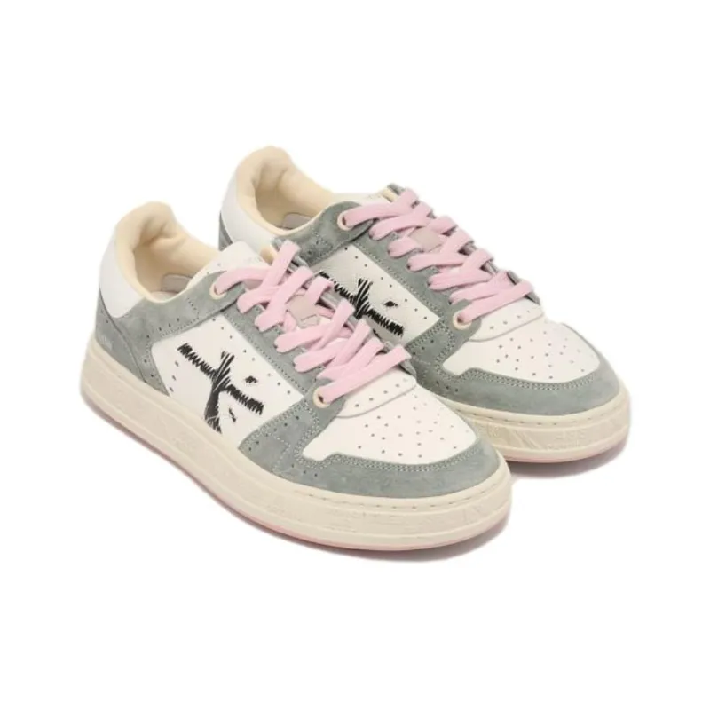 PREMIATA Quinnd Low Top Skateboard Shoes Women's White Gray-1