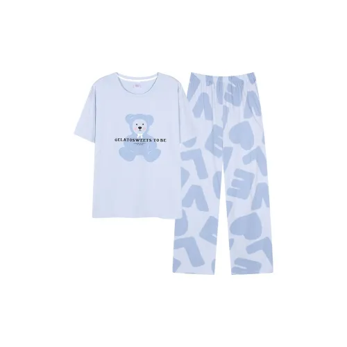 XISHE Pajama Set Women's Light Blue