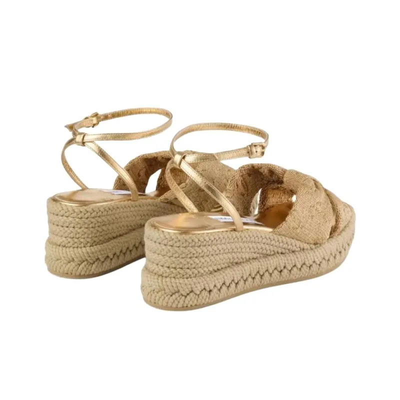 Jimmy Choo Aella One Strap Sandals 6cm Women's Beige-3