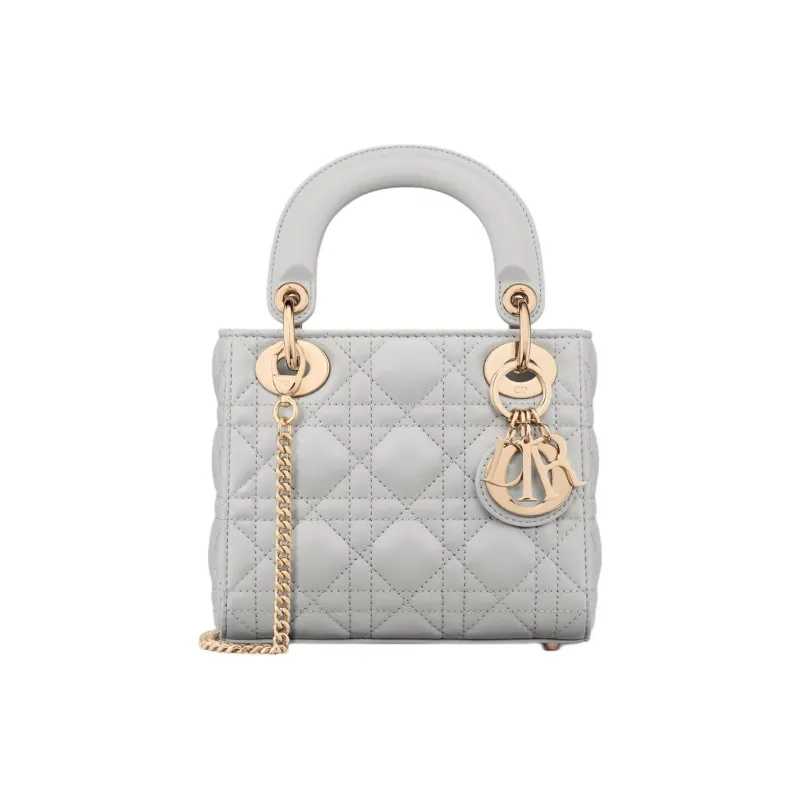 DIOR Lady Dior Sheepskin Lady Dior Bag, Shoulder Bag, Crossbody Bag, Handbag Mini Women's Cloud Mist Gray-0