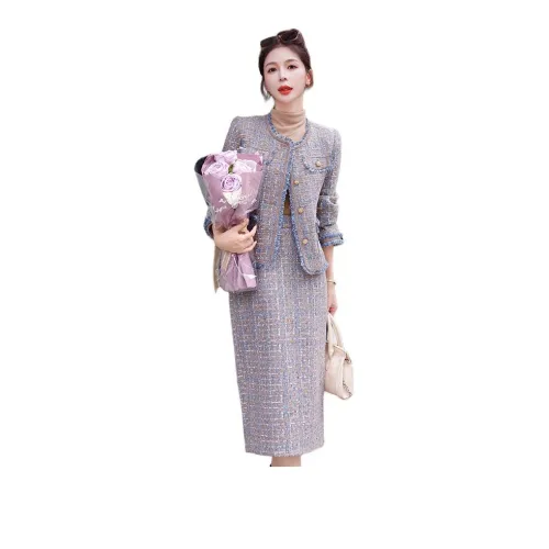 La Chapelle Skirt Set Women's Blue Coffee