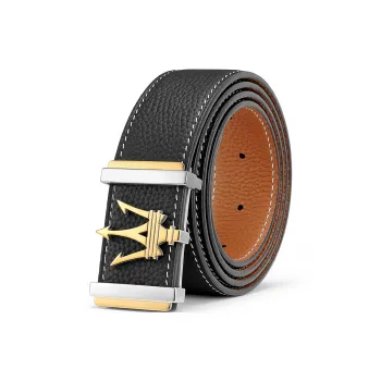 Maserati Cow Leather Belts Men's Width 3.4cm