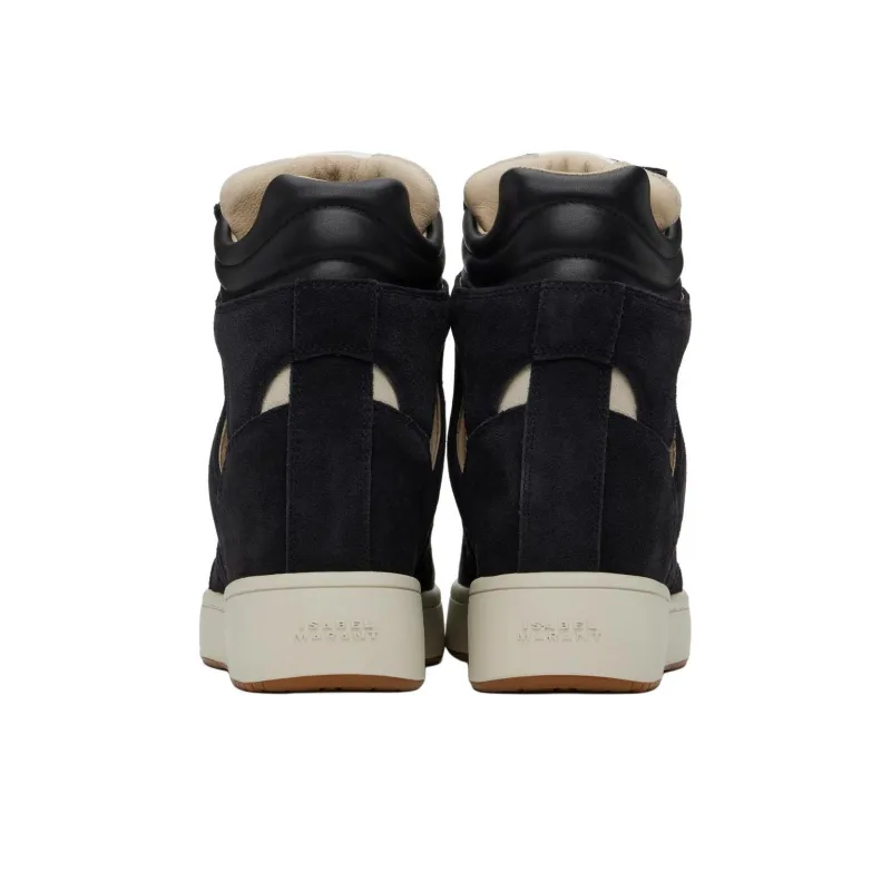 ISABEL MARANT IM3 High Top Skateboard Shoes Women's Black White-3