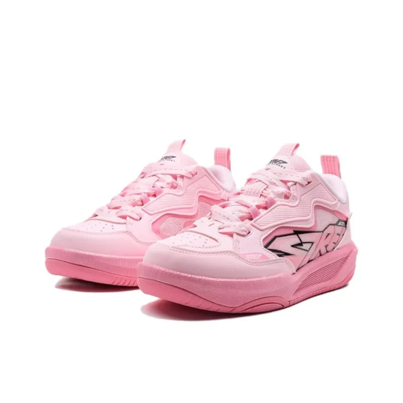 XTEP Wave CTR Anti Slip And Wear Resistant Height Increasing Low Top Skateboard Shoes Women's Peach Blossom Pink-2