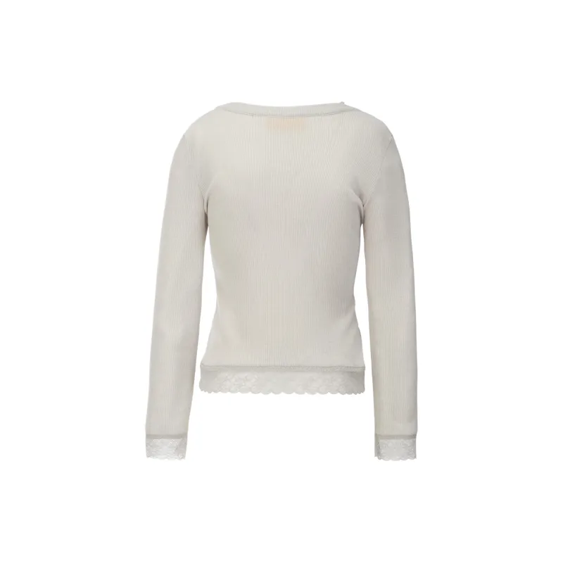Onitsuka Tiger SS25 WS CARDIGAN Knitwear Women's Light Gray-1