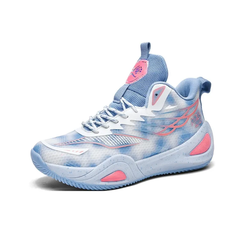 Kuding Basketball Shoes Unisex High Top White Pink/White Blue/White Moon-6