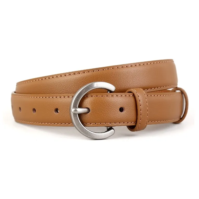 Lanza Cow Split Leather Belts Women's Width 2.5CM-3