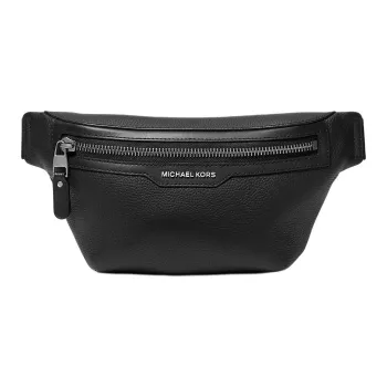 MICHAEL KORS Hudson Leather Fanny Pack Men's Black