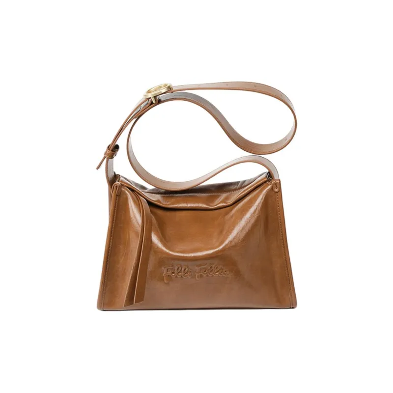Folli Follie PU Shoulder Bag Medium Size Women's Black/Burgundy/Brown-2