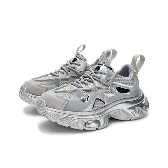 HR Low-Top Chunky Sneakers Women's Silver-2