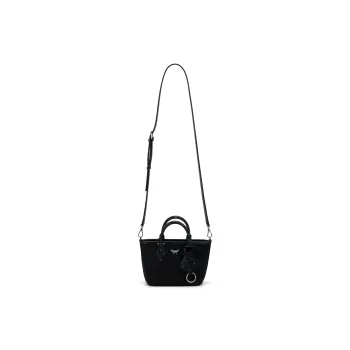 MCM Aren Recycled Nylon Tote Bag Shopping Bag Crossbody Handbag Extra Mini Women's Black