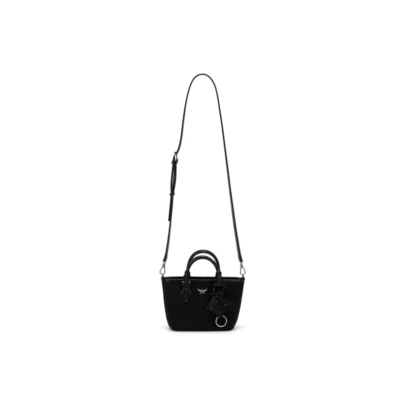 MCM Aren Recycled Nylon Tote Bag Shopping Bag Crossbody Handbag Extra Mini Women's Black-0