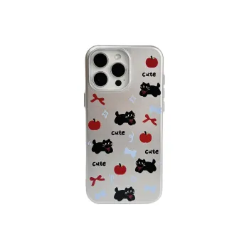 Sopi TPU Material Full Screen Apple Black Cat Phone Cases Compatible With IPhone 16/15 Pro Max/Apple 13/14 Pro/Max