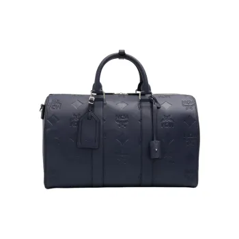 MCM Ottomar Leather Travel Bag Men's Marine Blue