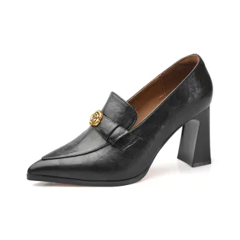 POOQ Chunky Heel High Heels 8.5CM Women's
