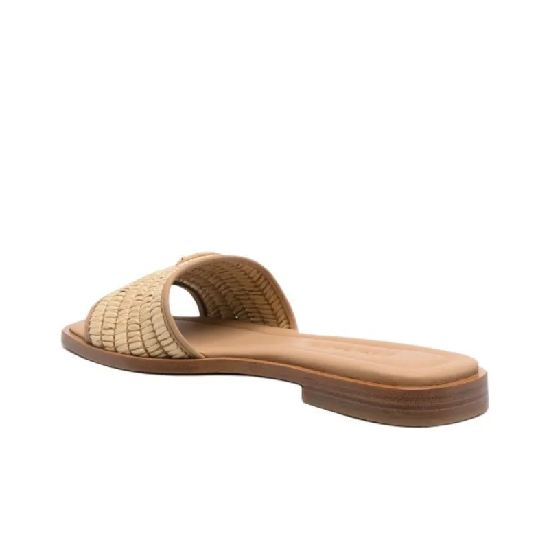 PRADA Slip Resistant Slide Slippers Women's Beige-2
