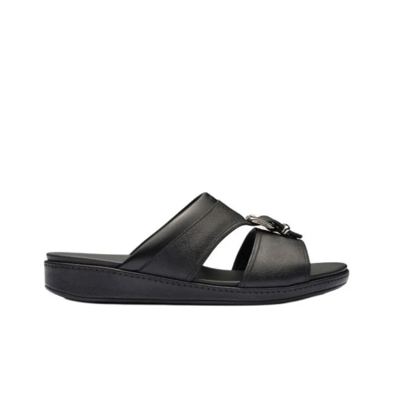 PRADA Saffiano Slide Slippers 3cm Men's Black-1