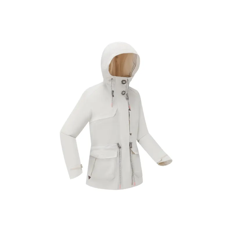 DECATHLON Hiking, Urban Living, Travel, Commuting, Ice Climbing, And Rock Climbing Jacket Women's Pearl Beige-3