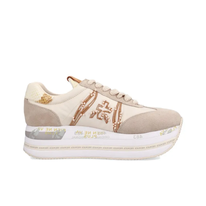 PREMIATA BETH Low Top Casual Shoes Women's Beige-1