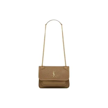 SAINT LAURENT Niki Sheepskin Crossbody Bag, Shoulder Bag Mini Women's Dark Cork