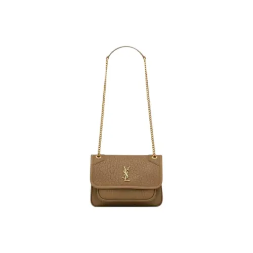SAINT LAURENT Niki Sheepskin Crossbody Bag Shoulder Bag Mini Women's Dark Cork Color