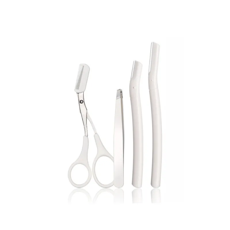 JINGLINGLONG Eyebrow Razor Clipper 4-Piece Set Protective Net Men's Women's Beginner Safety Shaving Blade-2