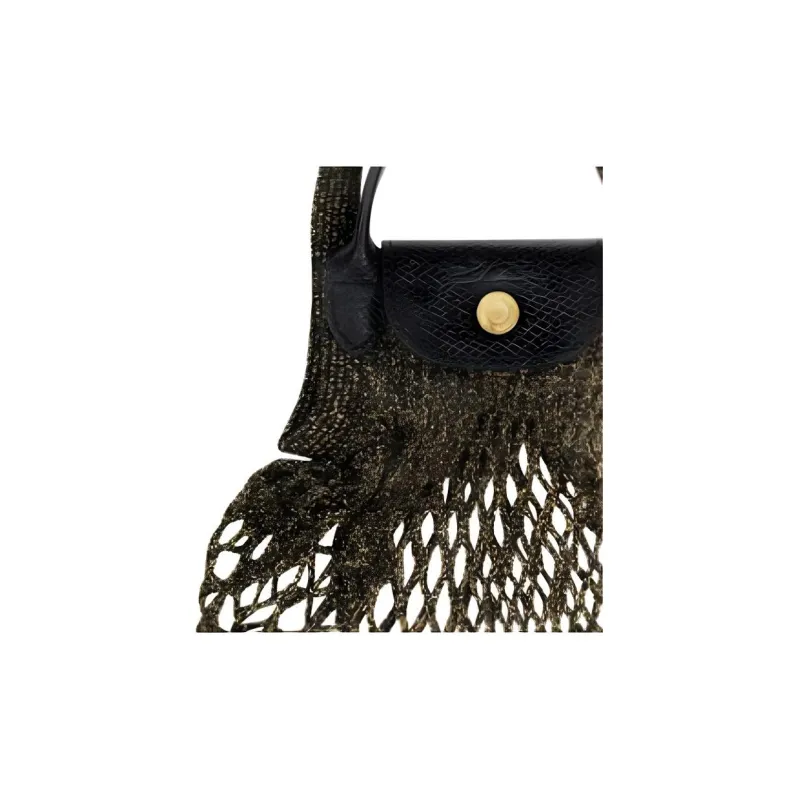 LONGCHAMP Le Pliage Cotton With Cow Leather Trim Handbag Shoulder Bag Crossbody Bag Extra Small Women's Gold-3