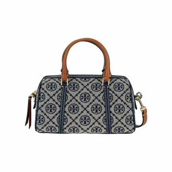 TORY BURCH T Monogram Mini Barrel Bag Navy