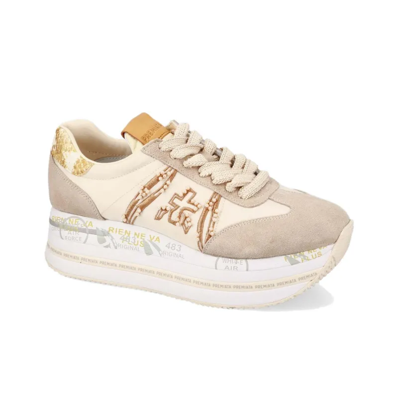 PREMIATA BETH Low Top Casual Shoes Women's Beige-2