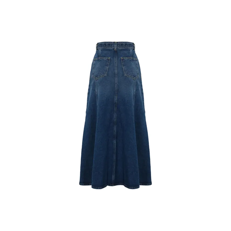 Twinset Oval T belt Denim Maxi Skirt-1