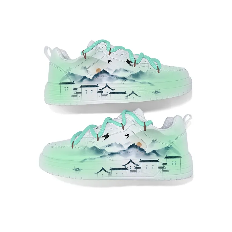 Cold Cicadas Yesterday Slip-Resistant Cushioning Wear-Resistant Lightweight Breathable Low-Top Skateboard Shoes Unisex-2