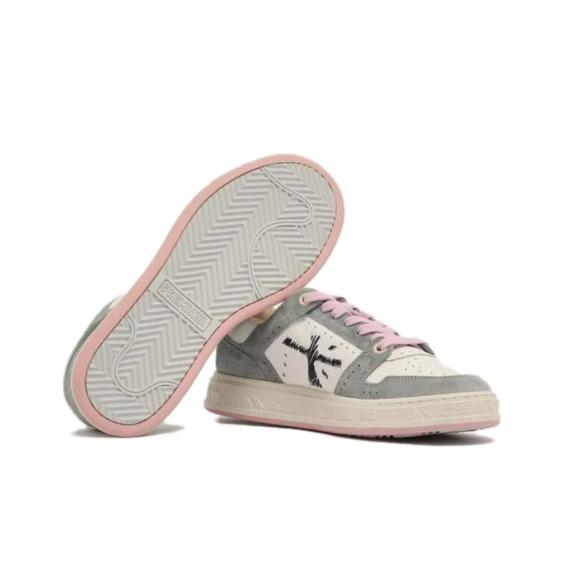 PREMIATA Quinnd Low Top Skateboard Shoes Women's White Gray-3