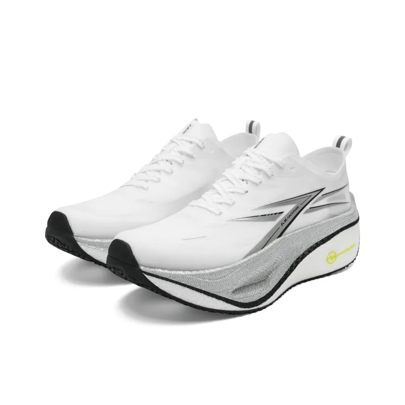 A.KNACKFUSS Cushioning Anti Slip And Wear Resistant Breathable Support Low Top Running Shoes Unisex Silver White-1