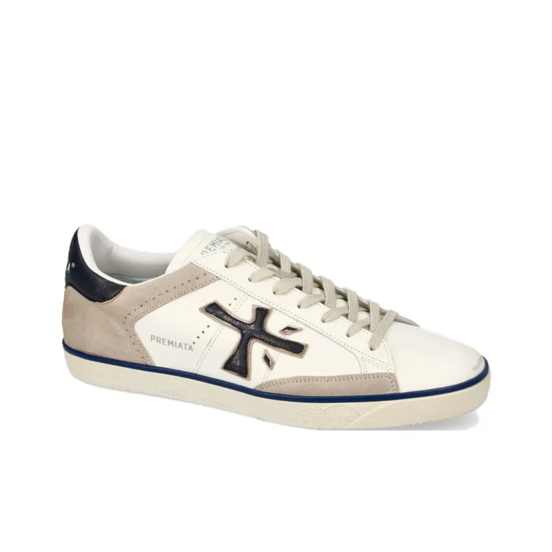 PREMIATA Steven Low Top Skateboard Shoes Men's White Gray-2