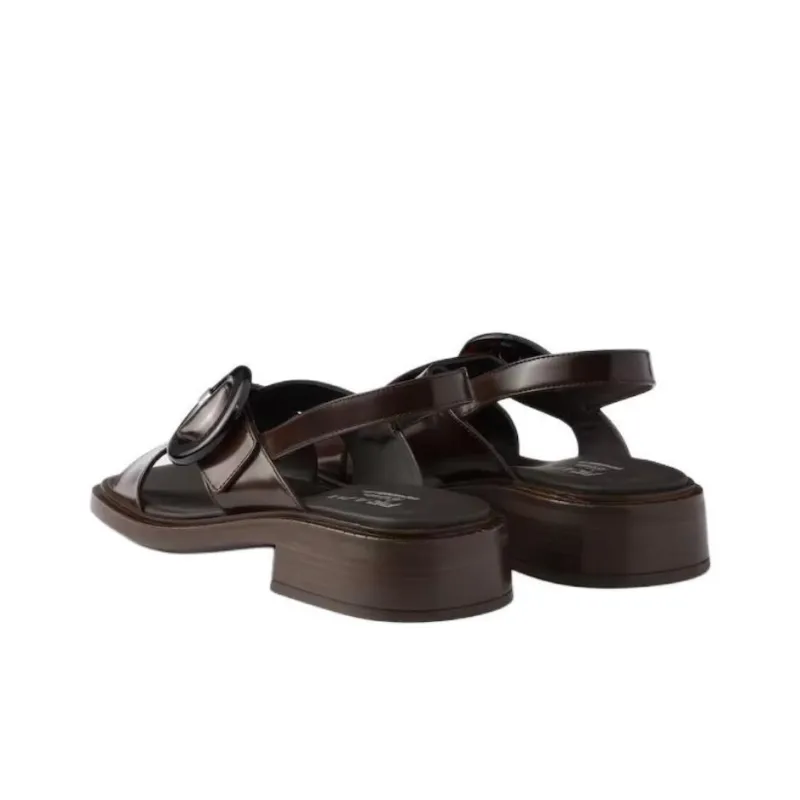 PRADA One Strap Sandals 3.5cm Women's Umber-5