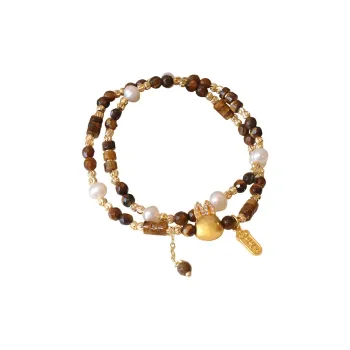 FR Tiger's Eye Stone Jade Bracelets Women's