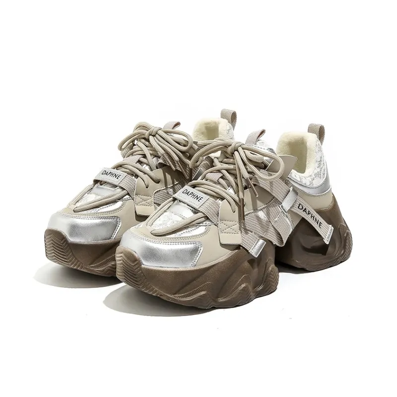 DAPHNE Slip Resistant Low Top Chunky Sneakers Women's-3