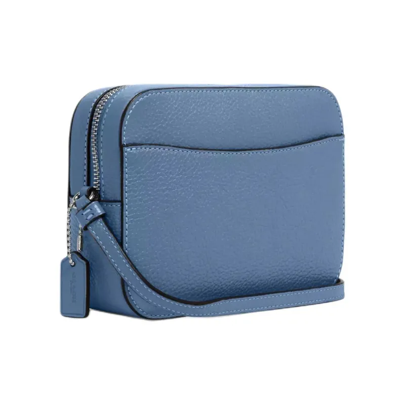 COACH Camera Leather Camera Bag Shoulder Bag Crossbody Bag Mini Women's Haze Blue/Morandi Color-1
